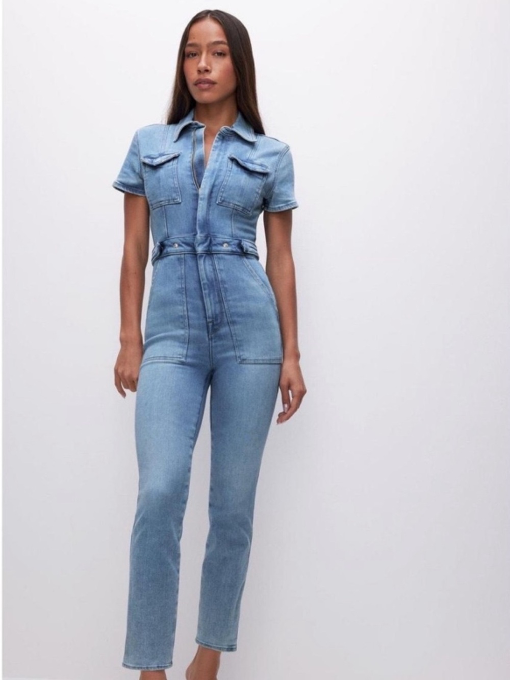 Good American Fit For Success Denim Jumpsuit